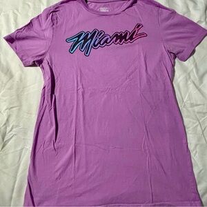 NBA Miami Purple Short Sleeve Tee